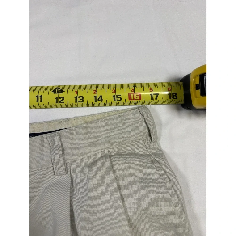 Polo Ralph Lauren Chino Pants Mens 35x30 Khaki Tan Pleated Cuffed Cotton Vintage